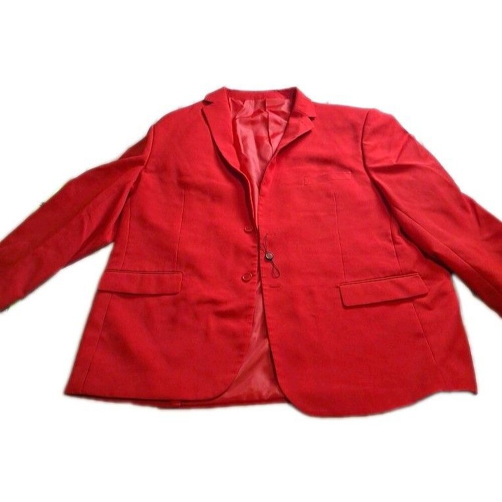 Lucci Collezione Red Blazer Men's Sport Coat Jacket Modern Fit Formal Solid Bold